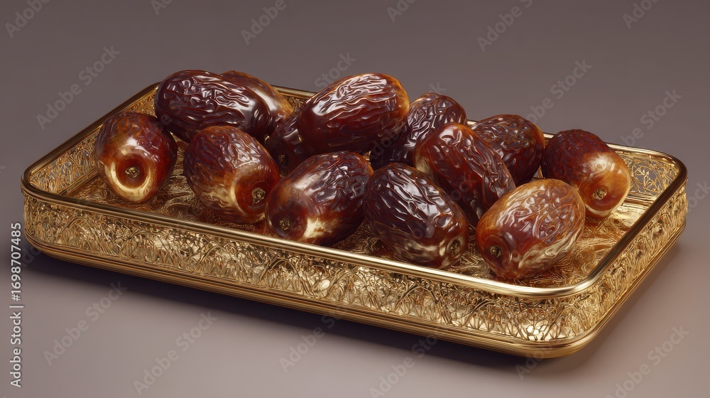 Obraz premium dates in gold tray