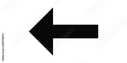 Arrowhead long vector icons. Bold pointing vector arrow icons. Isolated dark black side pointing vector arrow set. Black long line arrow icon on white background. 