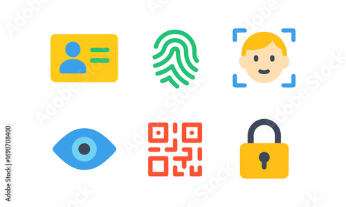Digital identity icons for security and authentication design projects