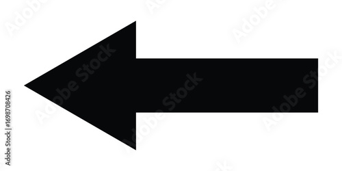 Arrowhead long vector icons. Bold pointing vector arrow icons. Isolated dark black side pointing vector arrow set. Black long line arrow icon on white background. 