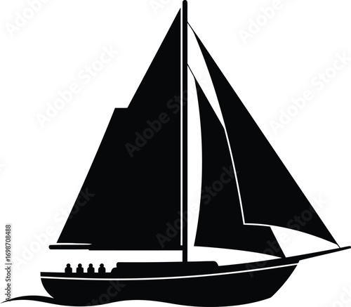 a sailboat silhouette on transparent background