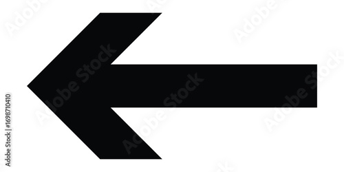 Arrowhead long vector icons. Bold pointing vector arrow icons. Isolated dark black side pointing vector arrow set. Black long line arrow icon on white background. EPS 10.  