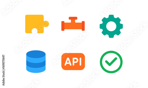 Integration testing icons for development and automation projects