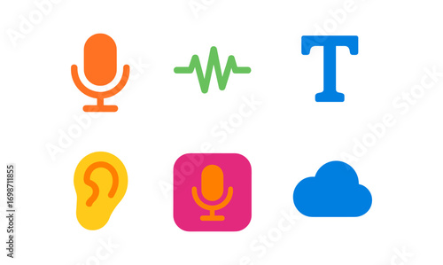 Speech recognition icons for digital interfaces and apps