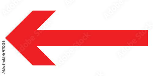 Isolated  red  pointing vector arrow set. Red long line arrow icon on white background.  Arrowhead long vector icons.  Bold pointing vector arrow icons. 
