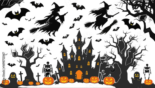 Vector illustration of spooky Halloween 