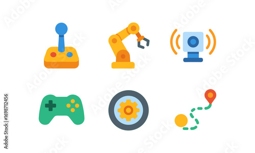 Robotics control icons for technology interfaces and automation design