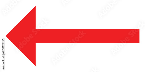Isolated  red  pointing vector arrow set. Red long line arrow icon on white background.  Arrowhead long vector icons.  Bold pointing vector arrow icons. 