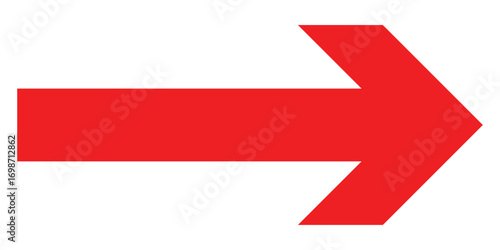  Bold pointing vector arrow icons. Isolated  red  pointing vector arrow set. Red long line arrow icon on white background.  Arrowhead long vector icons. EPS 10. 