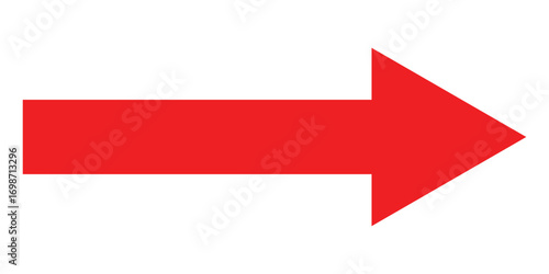  Bold pointing vector arrow icons. Isolated  red  pointing vector arrow set. Red long line arrow icon on white background.  Arrowhead long vector icons. EPS 10. 