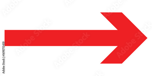  Bold pointing vector arrow icons. Isolated  red  pointing vector arrow set. Red long line arrow icon on white background.  Arrowhead long vector icons. EPS 10. 