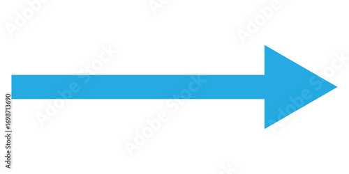 Long blue arrowhead vector icon set.  Isolated long blue arrow icon on white background. EPS 10. 