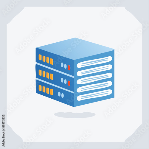 Illustrative depiction of a data server stack, showcasing modern technological infrastructure