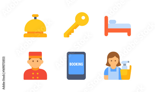Essential hotel management icons for booking apps, websites, and marketing materials