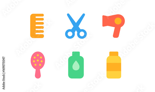 Essential haircare icons collection for design and branding projects