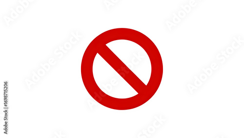 Free Download 3D Forbidden sign with red crossed circle. Problem and fail. Ban in social network. Block payment. No entry symbol. Alert notification. Cartoon design icon isolated on white background. 3D Rendering - GFXLoad