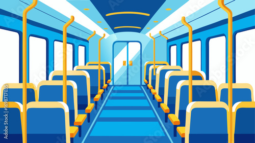 Interior view of a subway train carriage