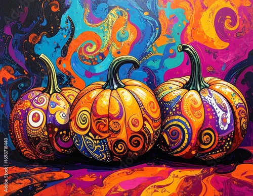 boho painted halloween pumpkins 
