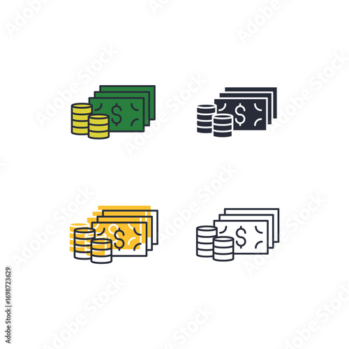 money icon. money Symbol sign for mobile concept and web design. Vector icon, Logo illustration, Vector graphics