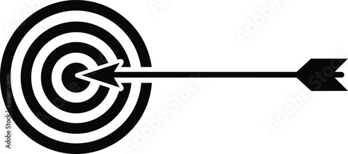 target hit by arrow silhouette on transparent background