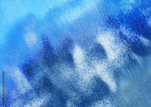 Blue oil paint abstract pattern texture background