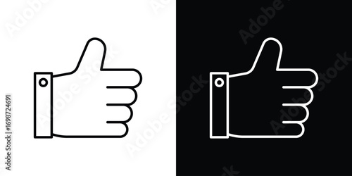 thumbs up icons. Stroke line art icons