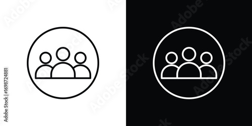 people icons. Stroke line art icons