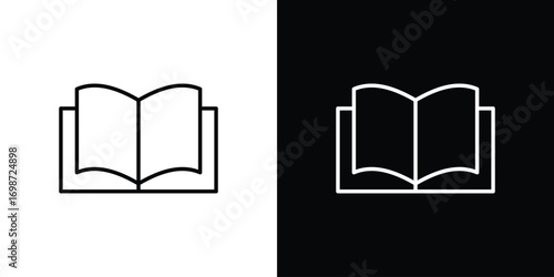 open book icons. Stroke line art icons