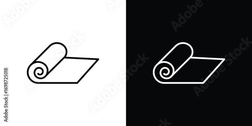 Yoga mat icons. Stroke line art icons