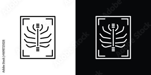 X-ray scan icons. Stroke line art icons