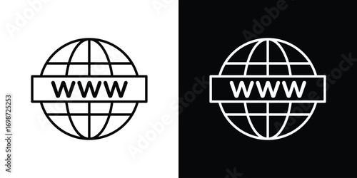 Website icons. Stroke line art icons