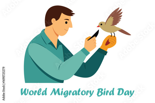 World Migratory Bird Day Songbird Banding Vector