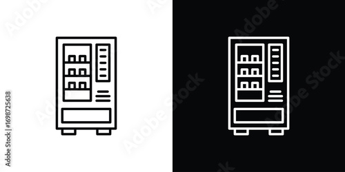 Vending machine icons. Stroke line art icons