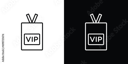 VIP pass icons. Stroke line art icons