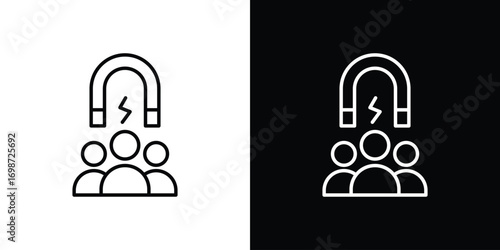 User engagement icons. Stroke line art icons
