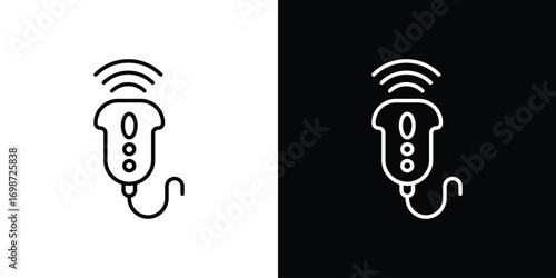 Ultrasound icons. Stroke line art icons