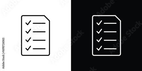 Todo list icons. Stroke line art icons