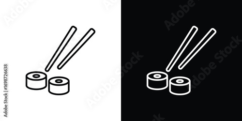Sushi icons. Stroke line art icons