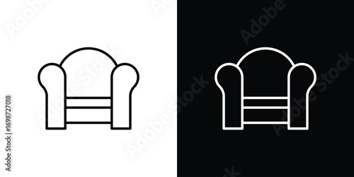 Sofa icons. Stroke line art icons