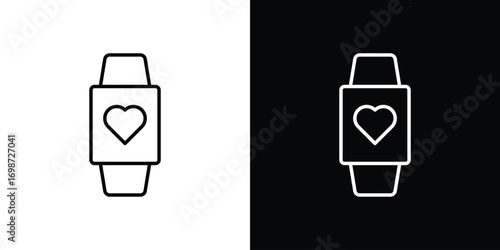 Smartwatch icons. Stroke line art icons