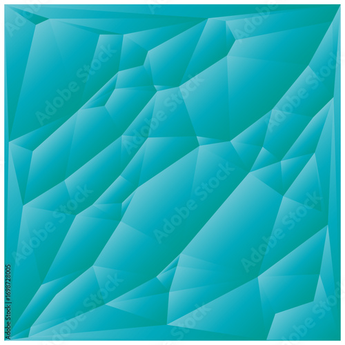 Abstract geometric background. Turquoise blue polygons. Crystal surface Vector. Gradient low poly texture.