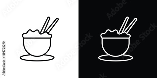 Rise Bowl icons. Stroke line art icons