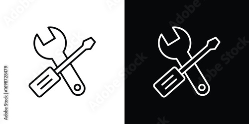 Repair icons. Stroke line art icons