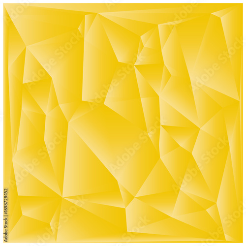 Abstract geometric background. Yellow polygonal shapes. Crystal surface Vector. Low poly texture design.