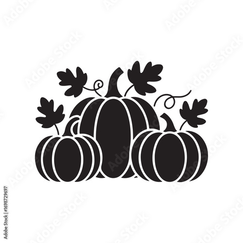Elegant Black Pumpkin Silhouette A Festive Autumnal Vector Design for Fall Celebrations