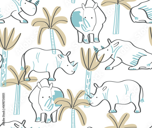 Seamless Dino pattern, print for T-shirts, textiles, wrapping paper, web. Original design with t-rex,dinosaur. grunge design for boys .
