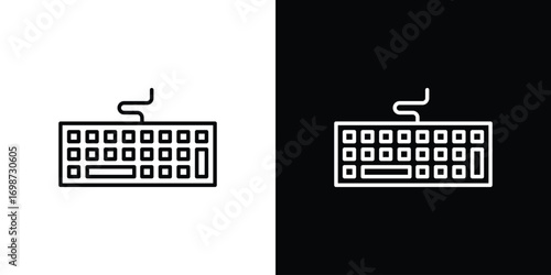 Keyboard icons. Stroke line art icons