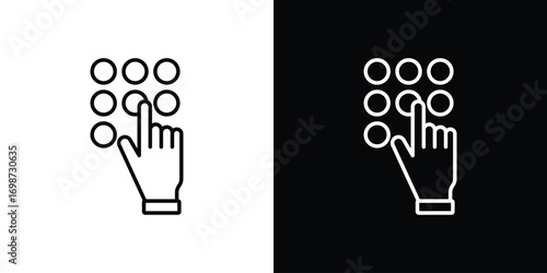 Keypad icons. Stroke line art icons