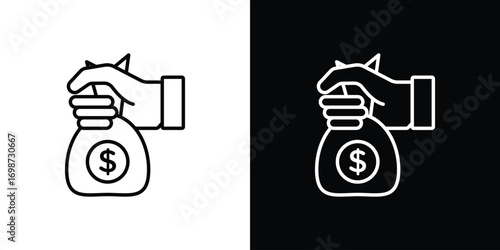 Investment icons. Stroke line art icons
