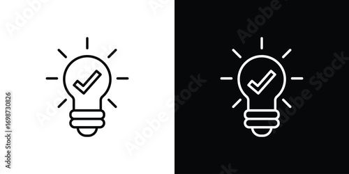 Idea icons. Stroke line art icons